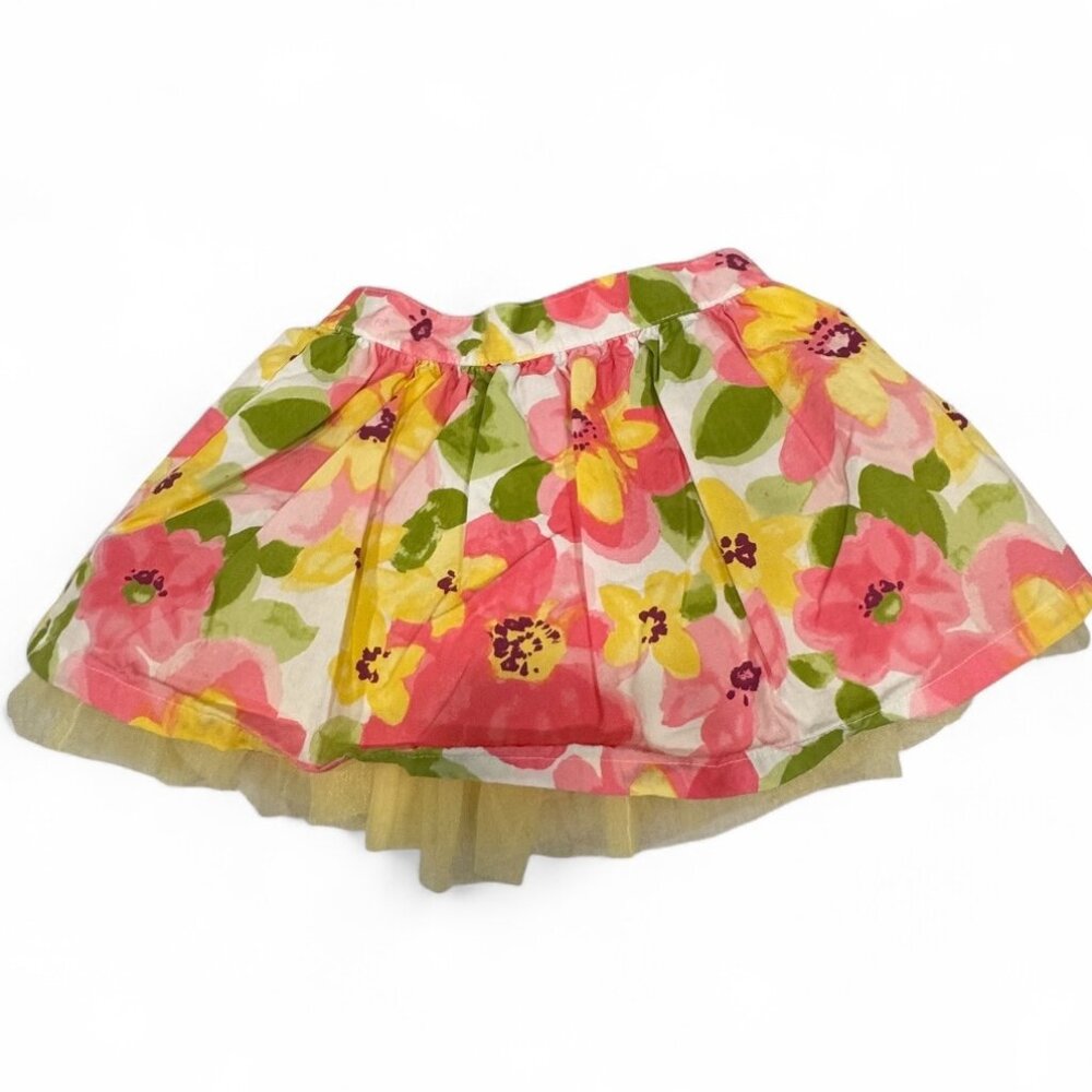 Gymboree Floral Tulle SKIRT Size 4T Pink Yellow